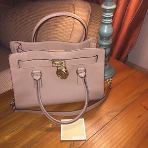Michael Kors Nude Hamilton Satchel